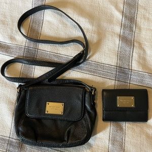 Michael Kors crossbody bag with matching wallet/coin purse.